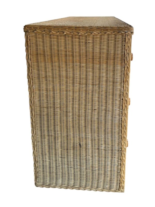 Boho Chic Natural Wicker Rattan Dresser - Image 4