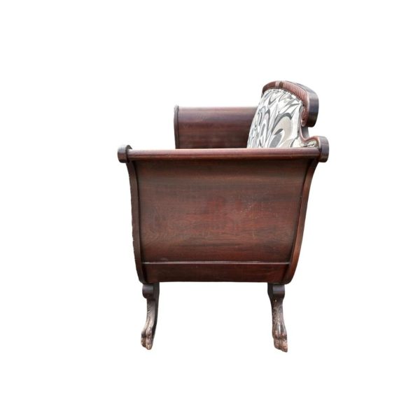 Antique Empire Newly Upholstered Settee - Image 2