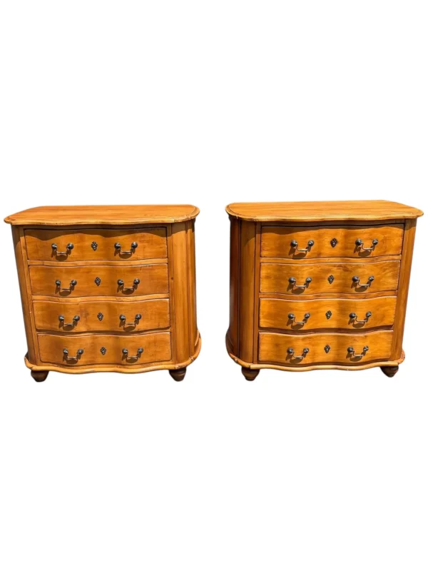 Pair of Solid Wood Four-Drawer Nightstands/Bachelors Chests - Image 3