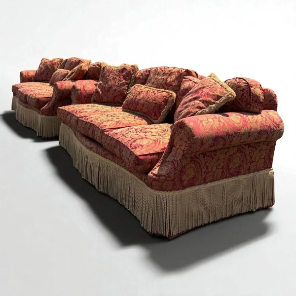 Matching Pair of Vintage Hollywood Regency Style Sofas - Image 2
