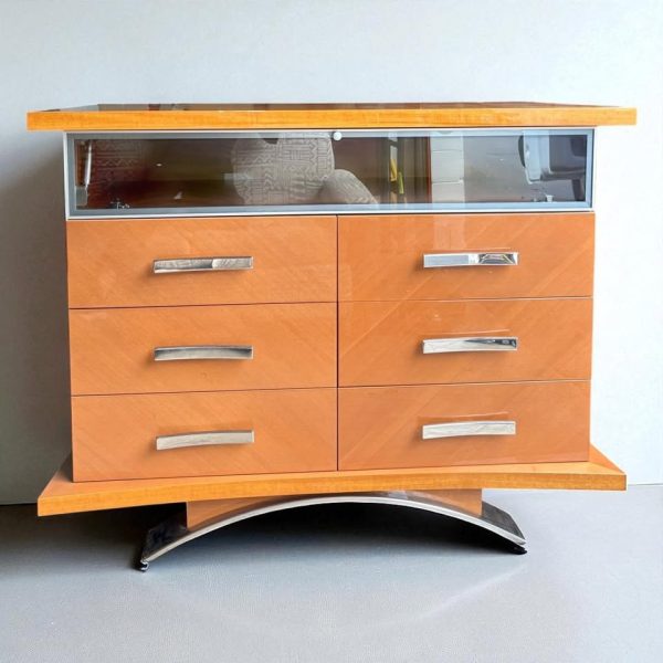 Modern Lacquered Cabinet with Drawers