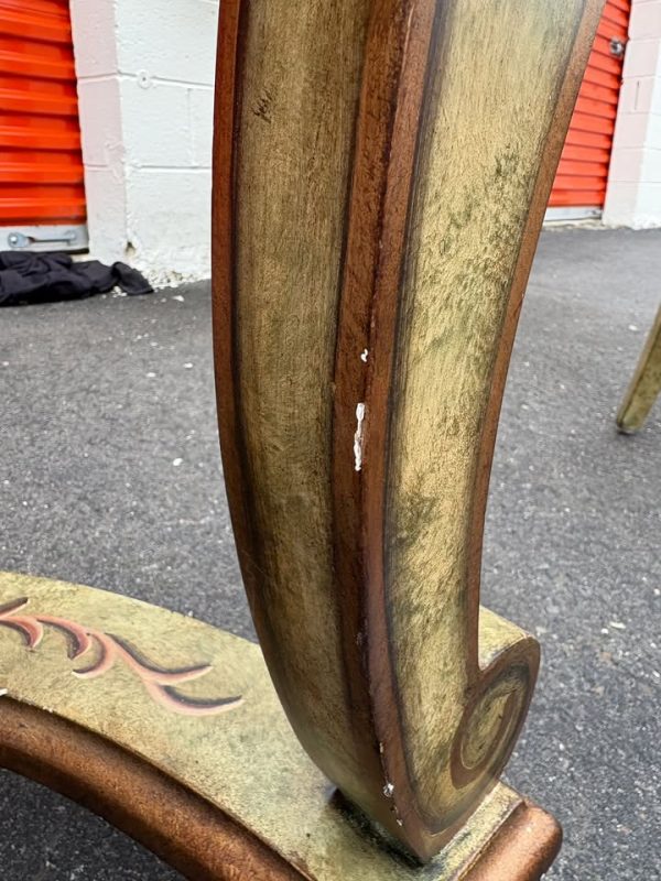 Vintage French Half-Moon Desk and Chair - Image 9