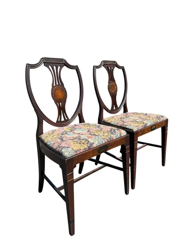 Antique Refectory Dining Table with Two Chairs - Image 3