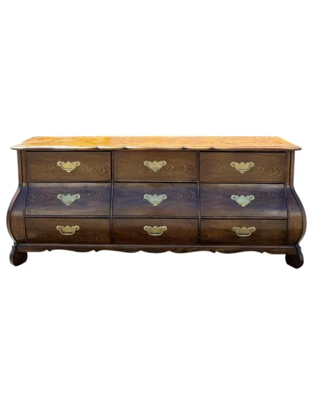 Baker Furniture Bombe-Front Nine-Drawer Dresser