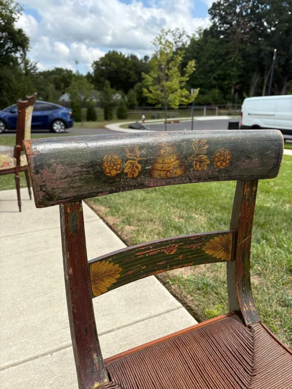 Pair of Antique Hitchcock-Style Rush Bottom Chairs - Image 4