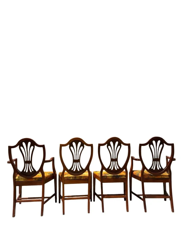 Elegant Wood Dining Table with Four Upholstered Chairs - Image 3