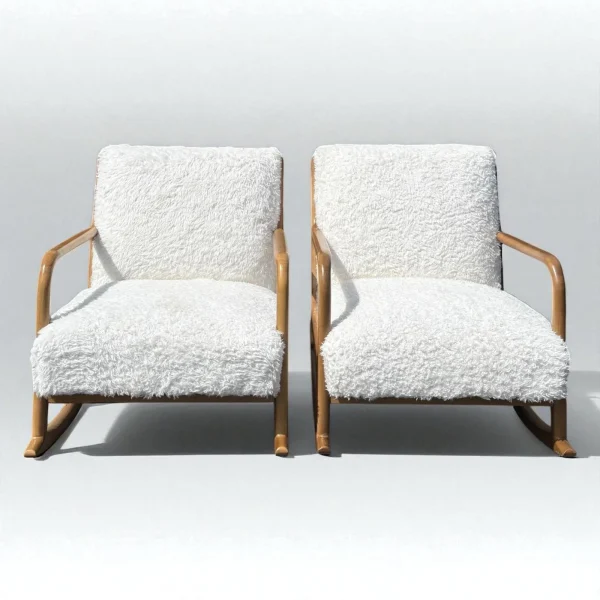 Pair of Mid-century Modern Scandinavian Design Rocking Chairs - Image 2