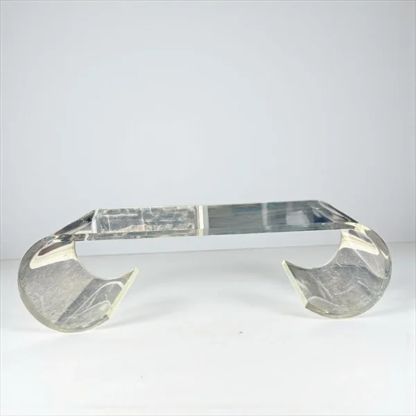 Vintage Lucite Scroll Coffee Table Hollywood Regency Style