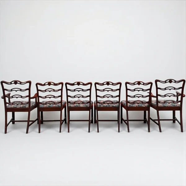 Vintage Set of Six 1940s Traditional Dining Chairs - Image 5