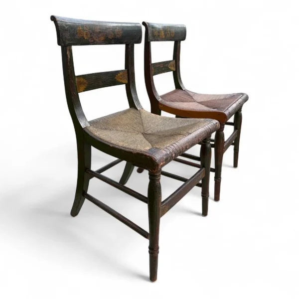 Pair of Antique Hitchcock-Style Rush Bottom Chairs - Image 2