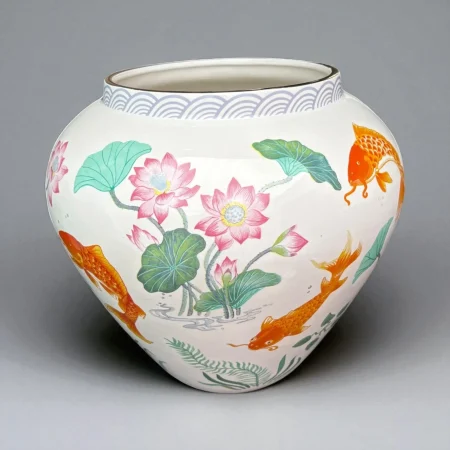 Porcelain Vase - The Vase of the Golden Carp by Zhe Zhou Jiang