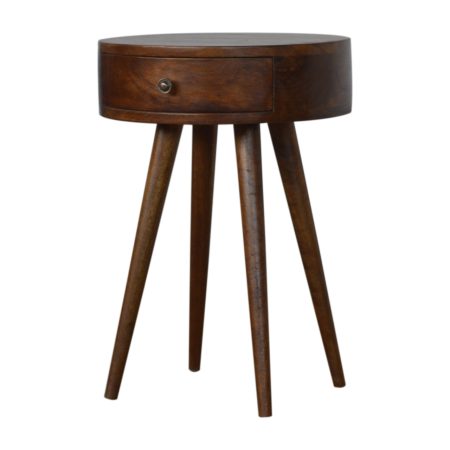 Circular Solid Wood Table with Polished Finish