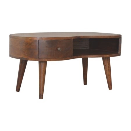 Chestnut Wave Coffee Table with Storage
