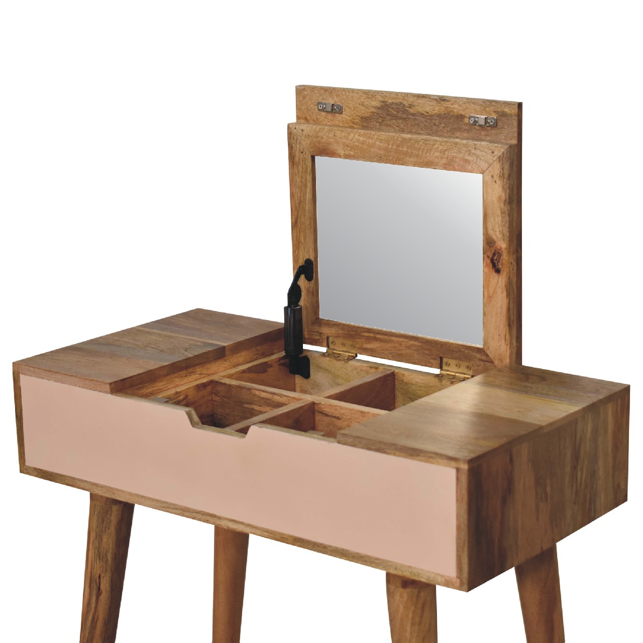 Blush Accent Dressing Table with Mirror and Storage - Image 6