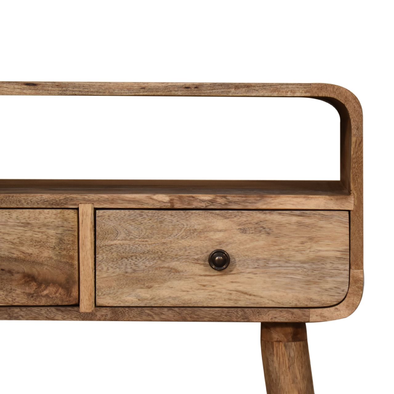 Mini Curved Oak-ish Console with Slot - Image 4