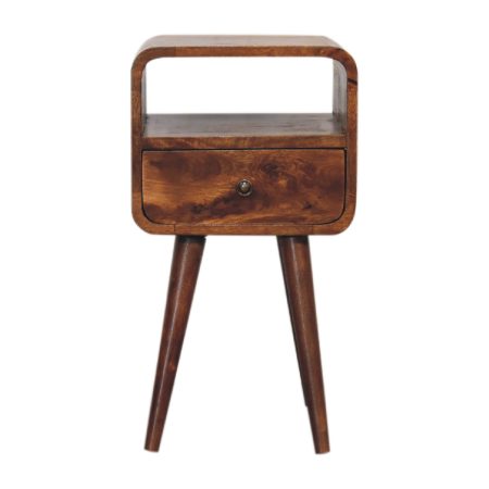 Mini Chestnut Curve Nightstand