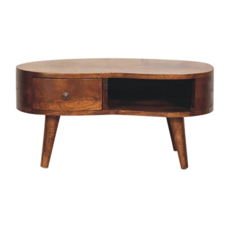 Petite Chestnut Coffee Table with Drawer