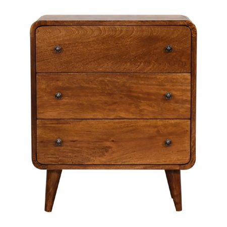 Curved Mini Chest with Drawers and Nordic Legs