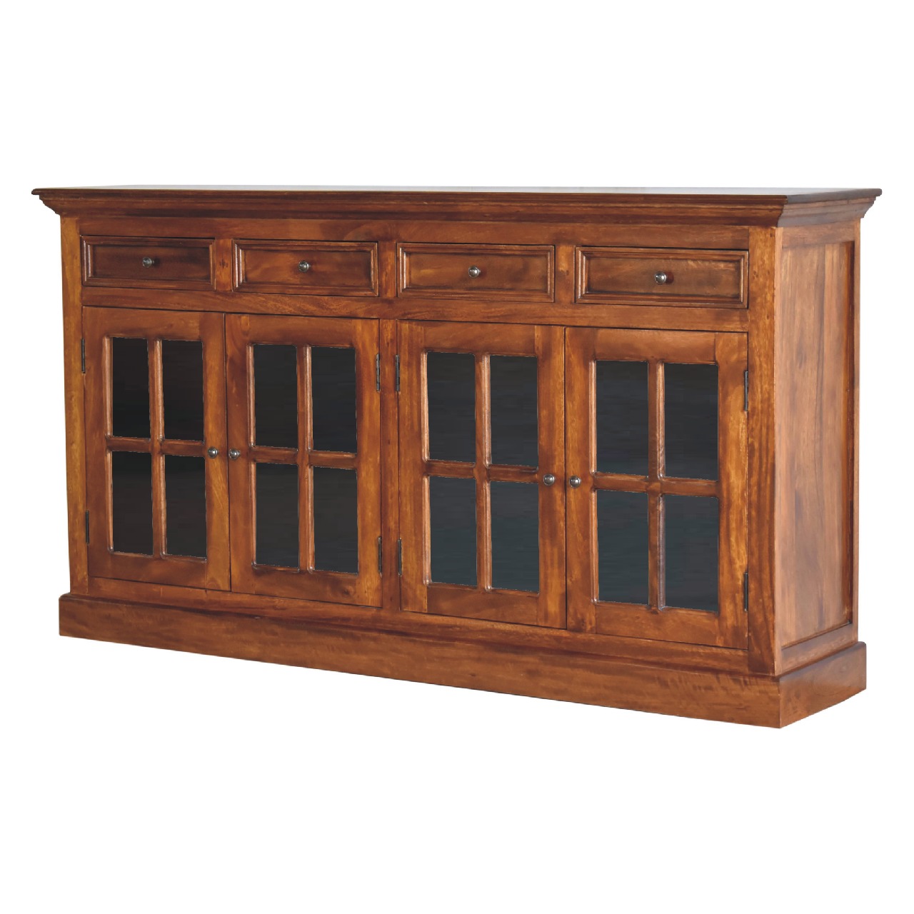 Solid Wood Sideboard with Glass Door & Brass Knob - Image 2