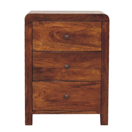 Naya Chestnut Three-Drawer Nightstand