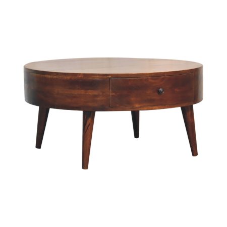 Circular Solid Wood Coffee Table