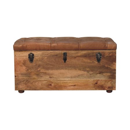 Solid Wood Upholstered Storage Trunk
