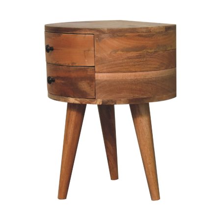 Solid Wood 2-Drawer Bedside Table