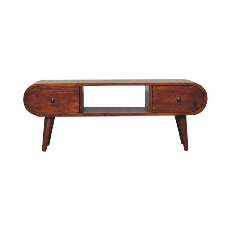 Solid Wood 2-Drawer Entertainment Console