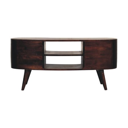 Solid Wood Curved TV Console
