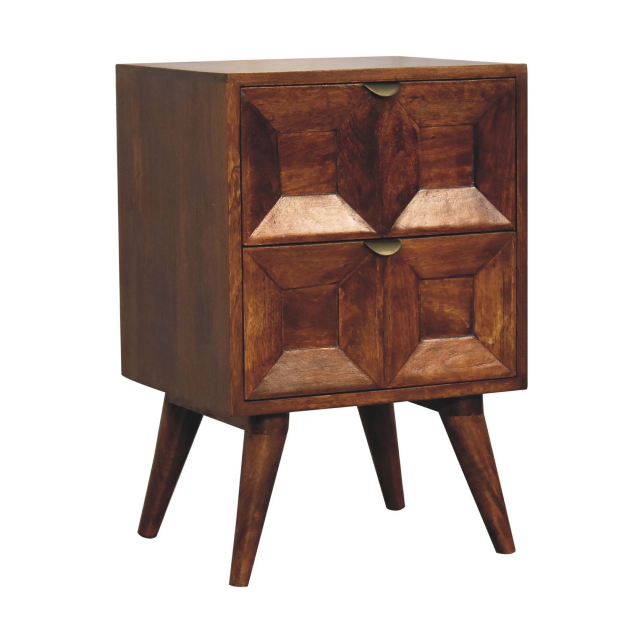 Solid Wood 2-Drawer Bedside Table - Image 2