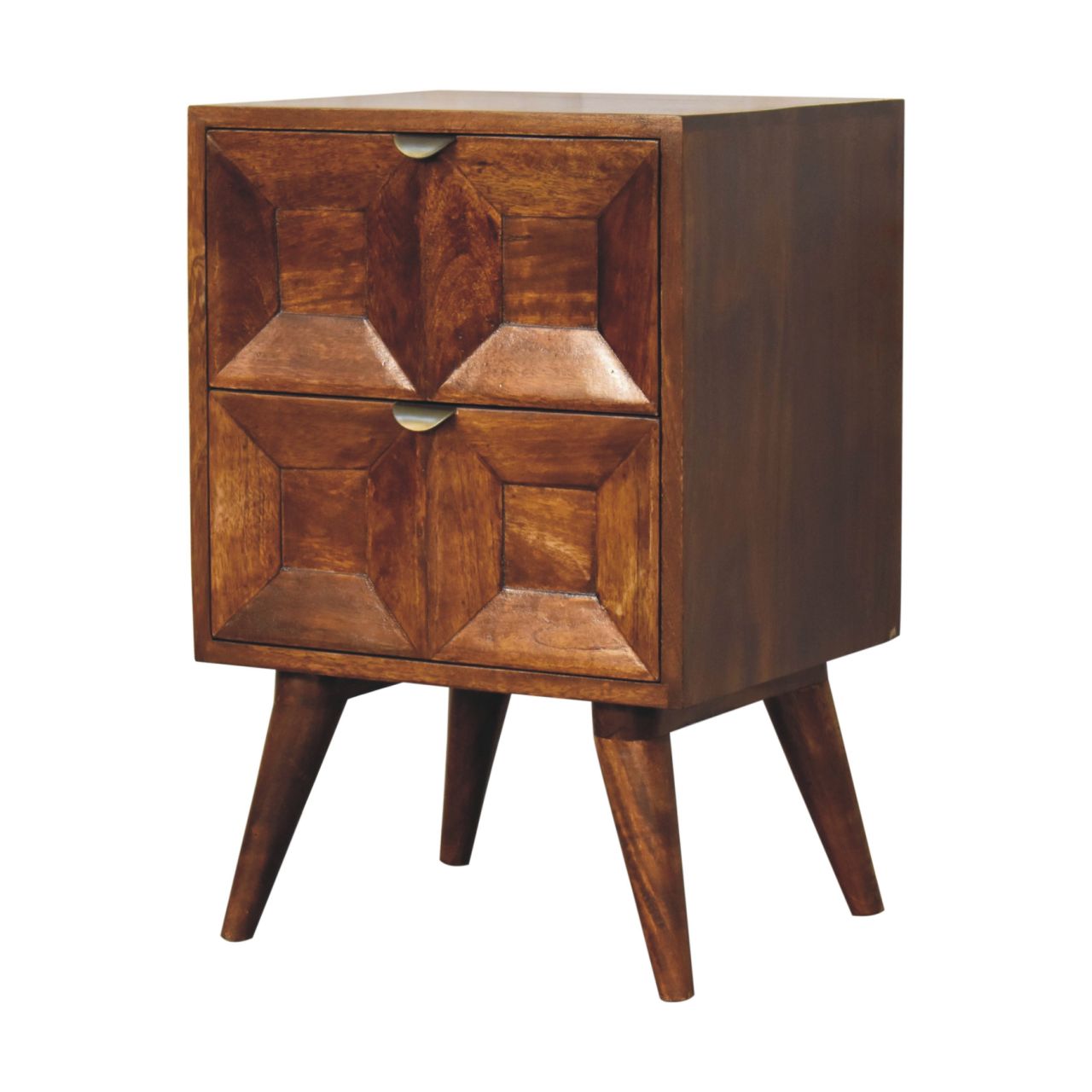 Solid Wood 2-Drawer Bedside Table - Image 3