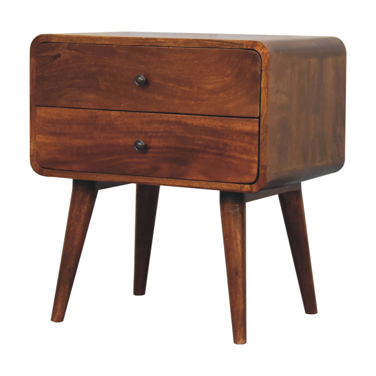 2-Drawer Solid Wood Nightstand - Image 2