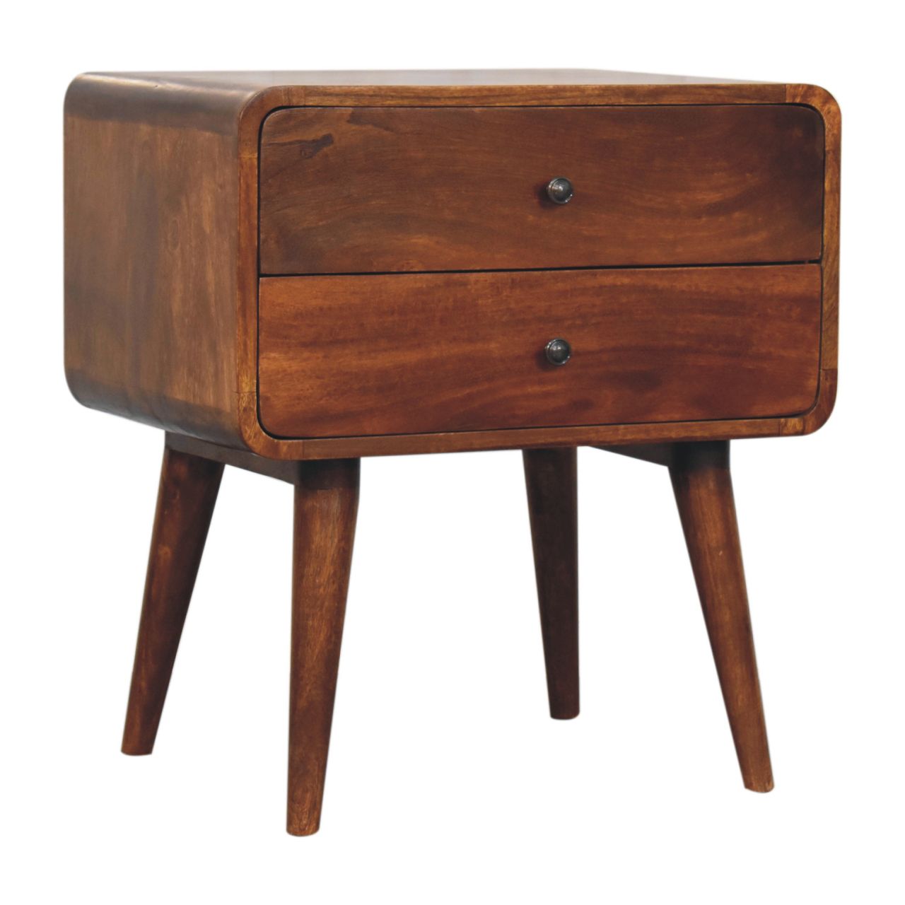 2-Drawer Solid Wood Nightstand - Image 3