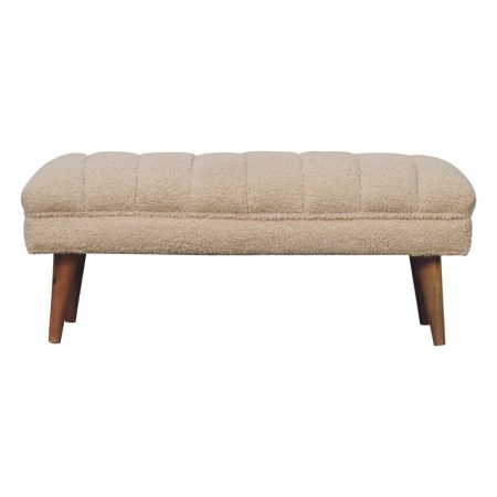 Upholstered Modern Bench with Curved Top