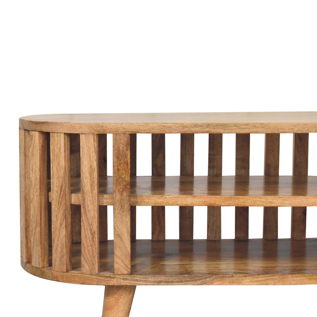 Oak-Finish Solid Wood Japanese-Inspired TV Stand - Image 4