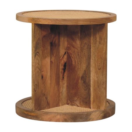 Oak-Finish Solid Wood Accent Table
