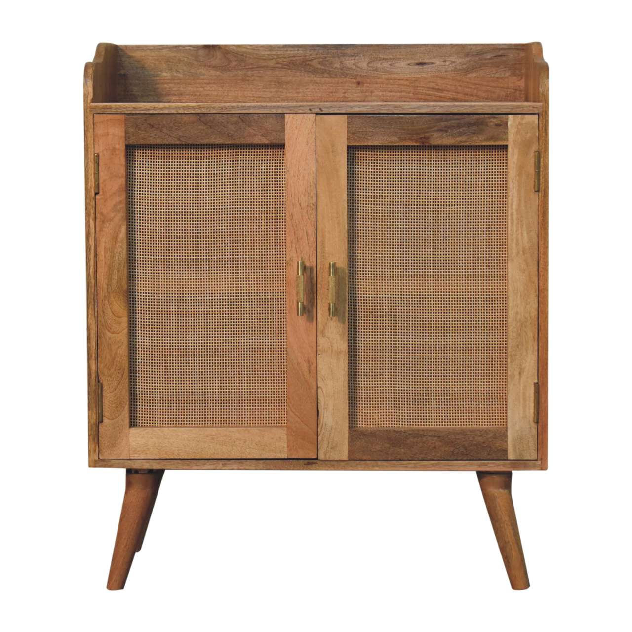 Rattan Solid Wood Storage in Oak Finish