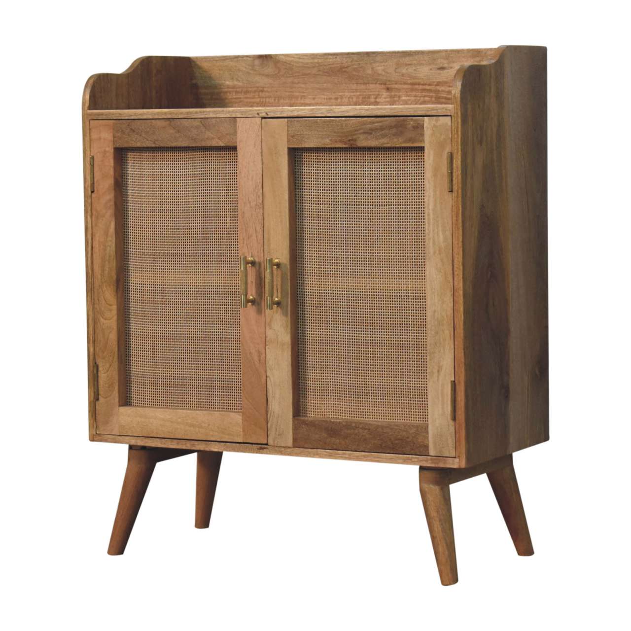 Rattan Solid Wood Storage in Oak Finish - Image 2