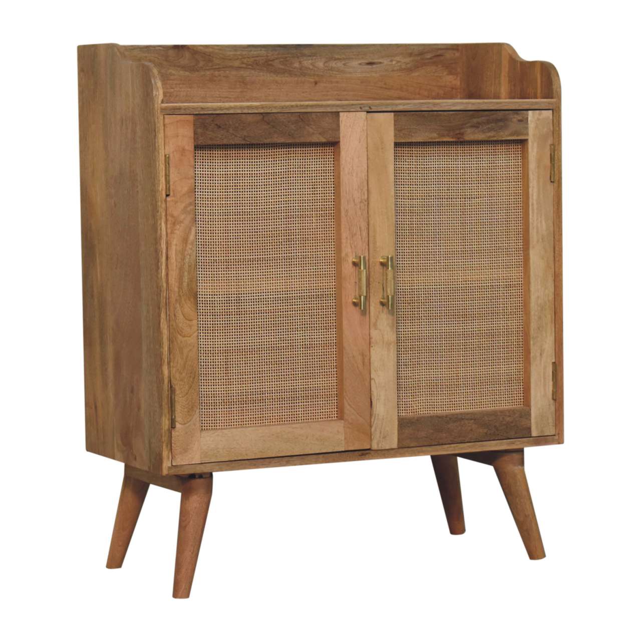 Rattan Solid Wood Storage in Oak Finish - Image 3