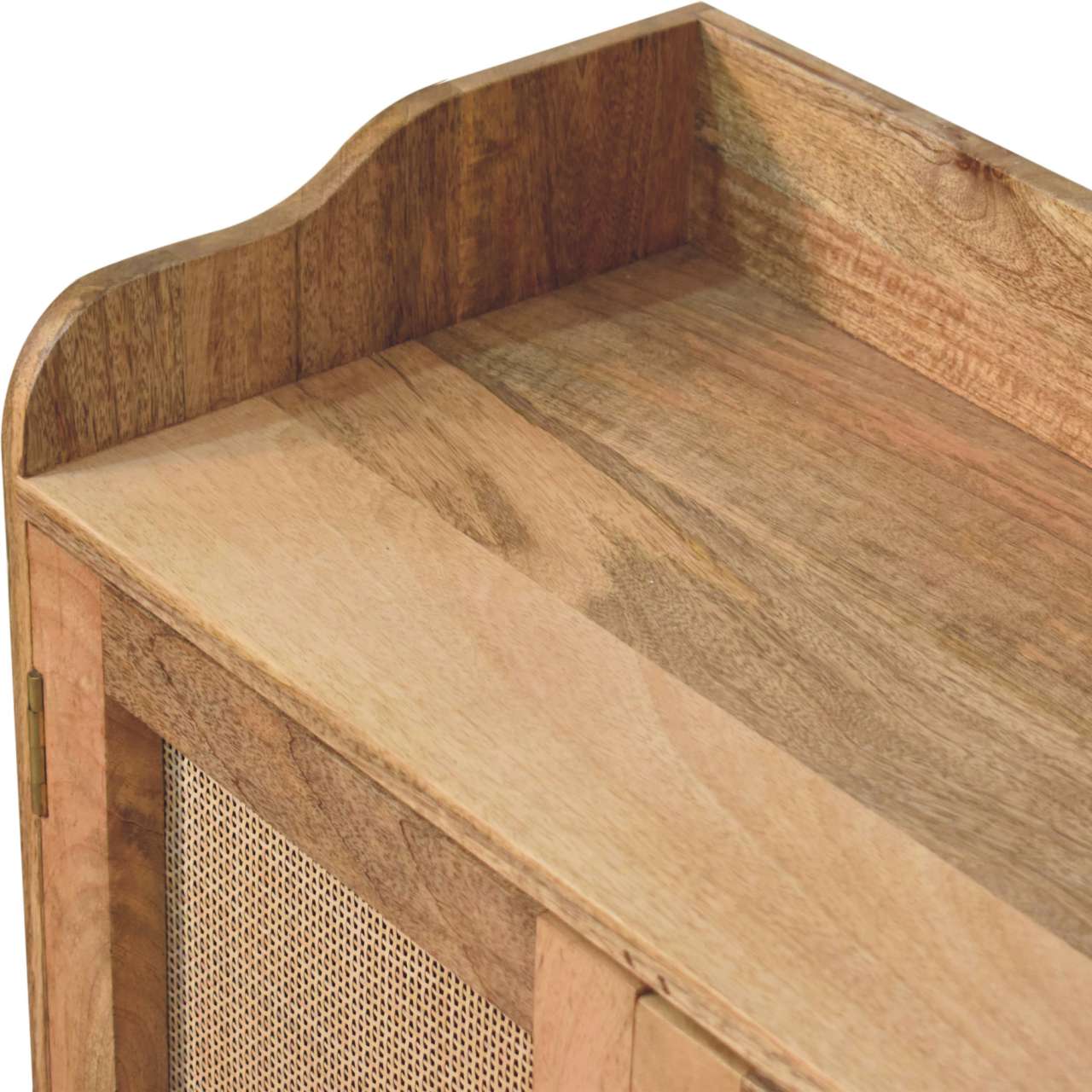 Rattan Solid Wood Storage in Oak Finish - Image 4