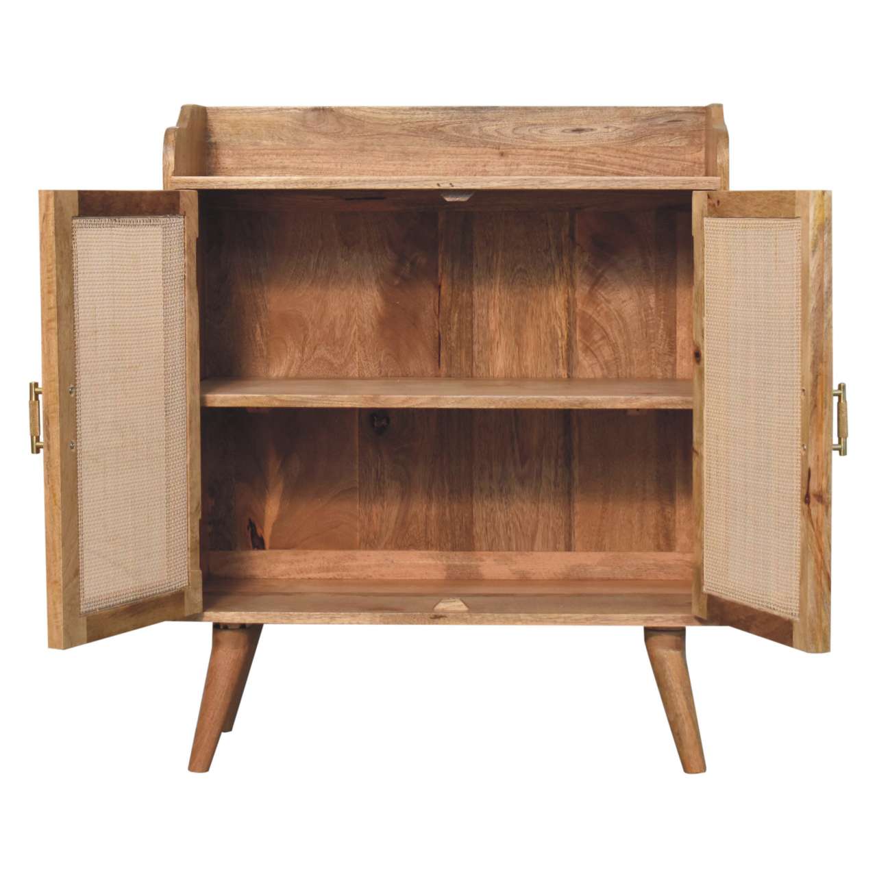 Rattan Solid Wood Storage in Oak Finish - Image 6