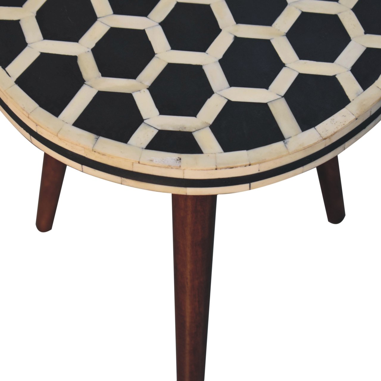 Honey Caramel Bone Inlay Tripod Stool - Image 2
