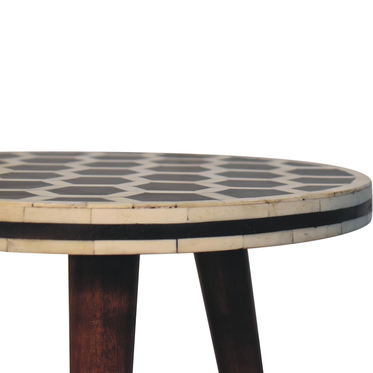 Honey Caramel Bone Inlay Tripod Stool - Image 3