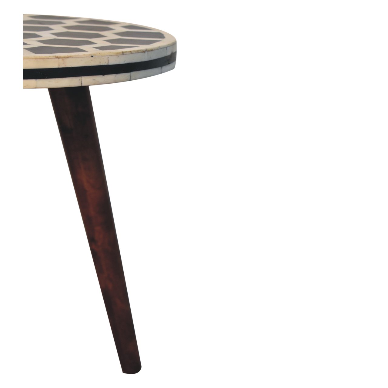 Honey Caramel Bone Inlay Tripod Stool - Image 4
