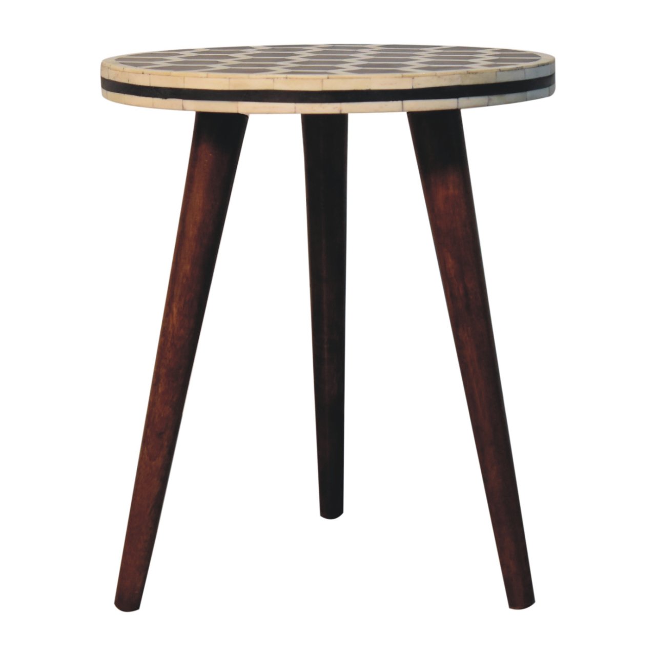 Honey Caramel Bone Inlay Tripod Stool - Image 6