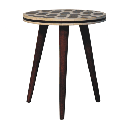 Honey Caramel Bone Inlay Tripod Stool