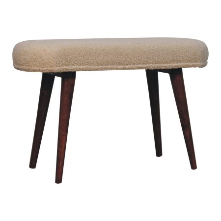Honey Caramel Bouclé Nordic Bench