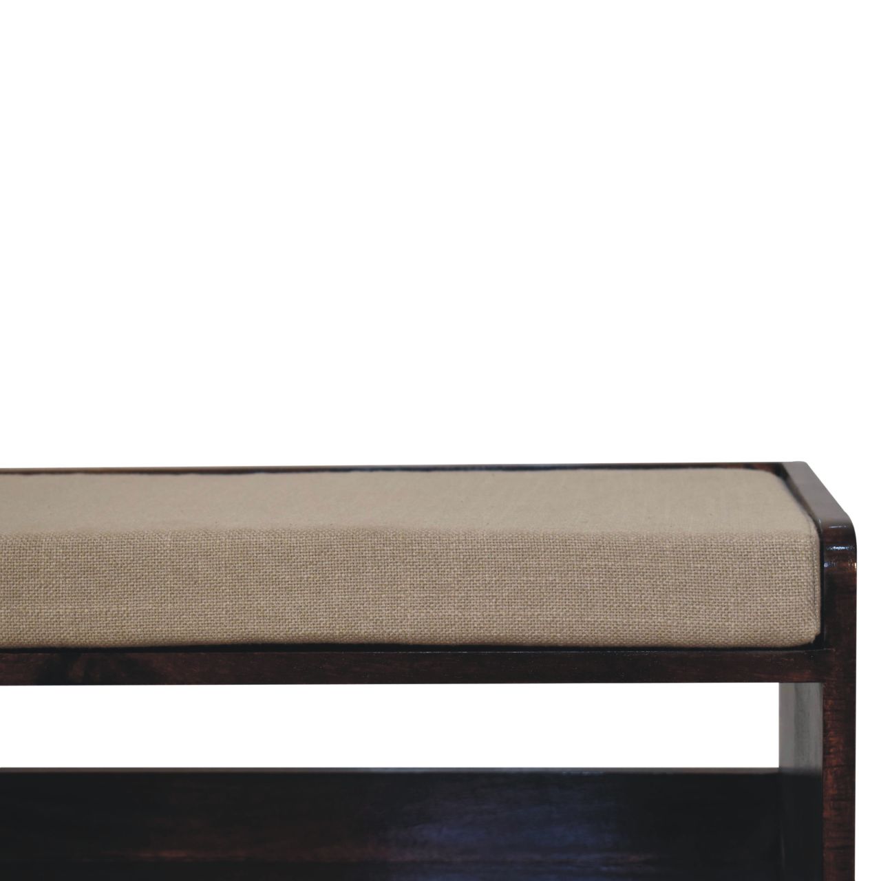 California Walnut Mud Linen Bench - Image 3