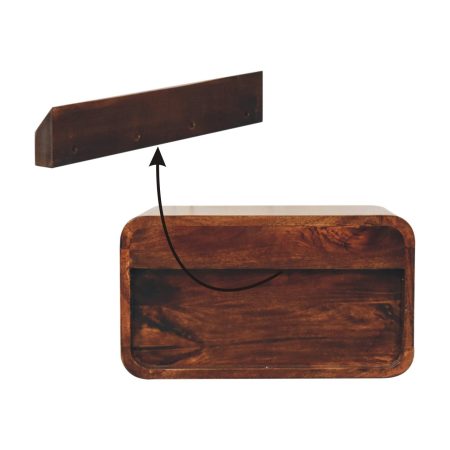 Floating California Walnut Bedside Table