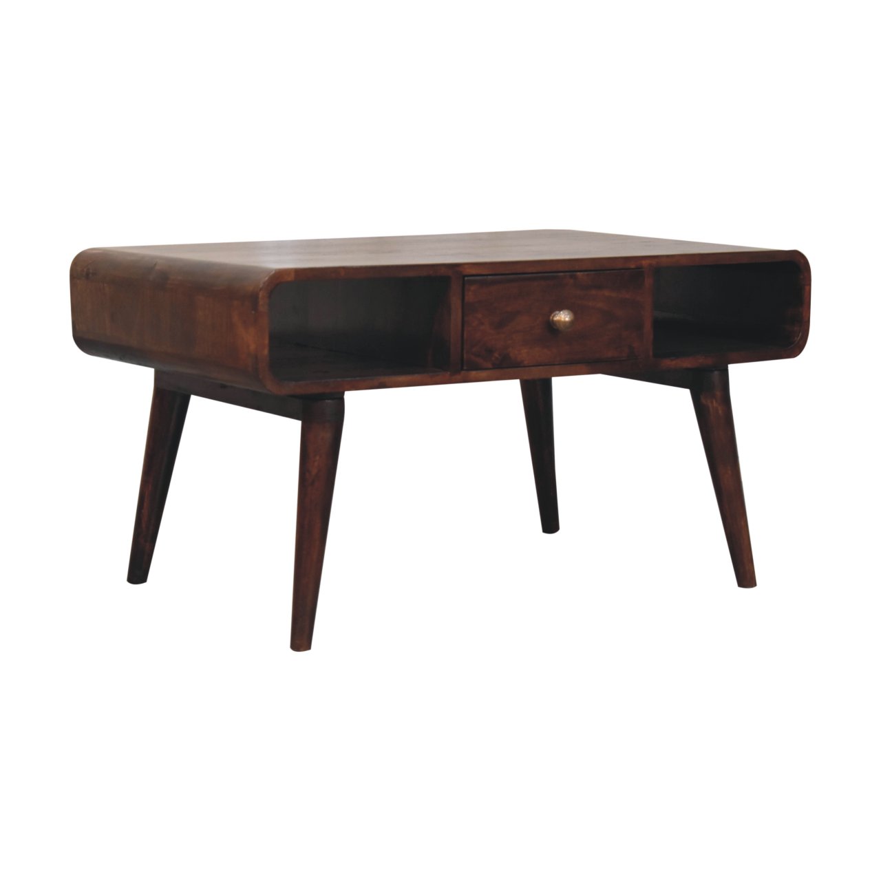 Curved California Walnut Coffee Table - Image 2